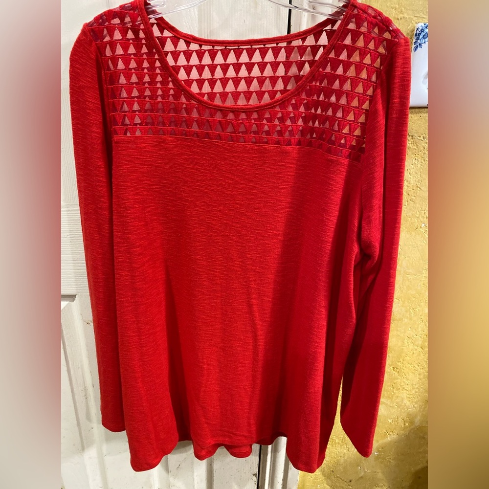 Lane Bryant 18/20 long sleeve Red Cherry Sweater